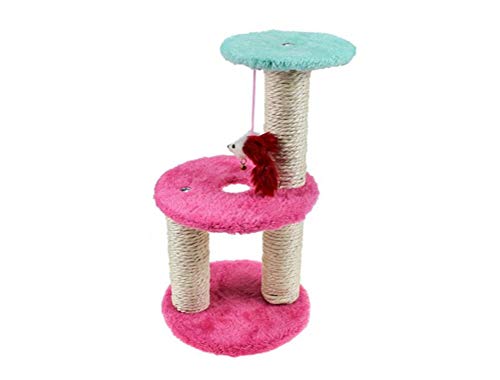 TONPOP New Pet Cat Tree Scratcher Play Toy Dreilagiges Rundes Loch Kitty Klettergerüst (Color : A) (B) von TONPOP
