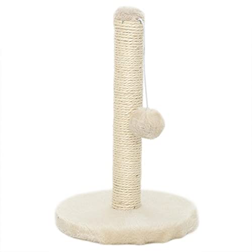 TONPOP Pet Pole Hair Ball Pet Toy for Cats Scratching Grinding Claw Sisal Claw Board (Color : Brown) (Beige) von TONPOP