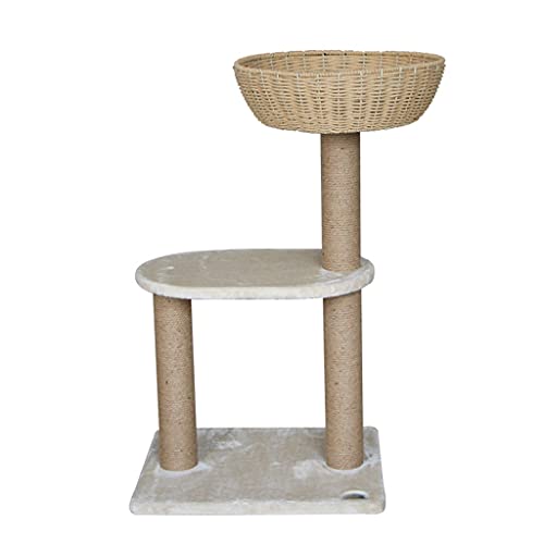 TONPOP Wheel Climbing Cats Running Scratcher House Tower Wood Tree Cats House Pet Stuff Scratching Kat Klettergerüst (Color : Argento) (Argento) von TONPOP