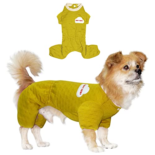 TONY HOBY Hund Wintermantel, Vierbeinige Hundejacke, Hund Kaltwettermantel mit Baseballuniform Halsband für kleine mittelgroße Hunde (Ingwer, M) von TONY HOBY