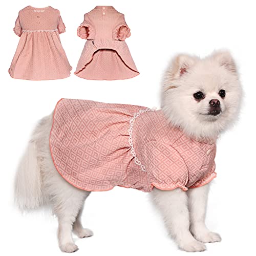 TONY HOBY Hundekleid, Hund Prinzessin Kleid Rosa, Hund Sommerkleid Weich und Leicht, Outdoor Hundekleid für Kleine Mittlere Hunde (Rosa, XL) von TONY HOBY