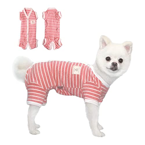 TONY HOBY Hundeshirt, Hundepyjamas Haustierkleidung Hundeoverall weich und atmungsaktiv für kleine mittlere große Hunde (Mädchen-Pink, M) von TONY HOBY