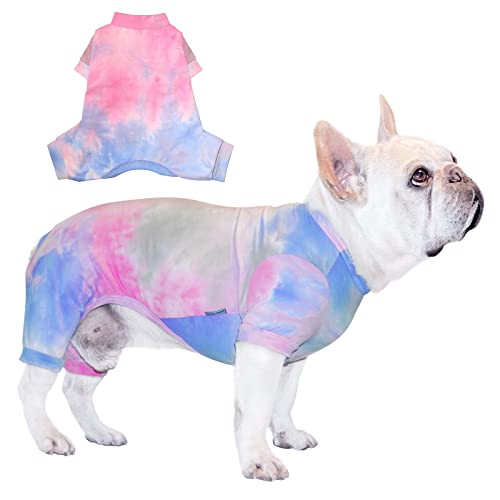 TONY HOBY Schlafanzug für Hunde und Katzen, weich, Einteiler, reine Baumwolle, atmungsaktiv, süße Kleidung für kleine und mittelgroße Hunde von TONY HOBY
