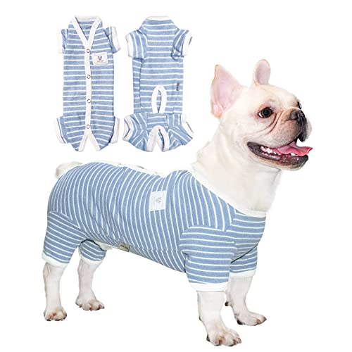 TONY HOBY Shirt für Hunde, Hundeshirt Hunde Schlafanzug Hundepyjama Haustierbekleidung Hund Jumpsuit Weich Und Atmungsaktiv Für Kleine Mittel Große Hunde (Jungen-Hellblau, L) von TONY HOBY
