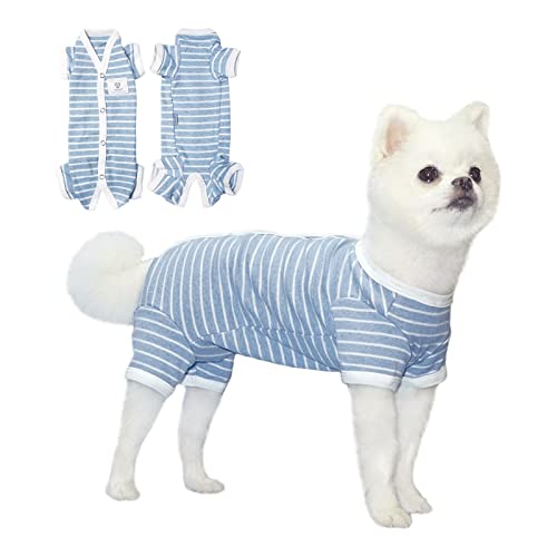 TONY HOBY Shirt für Hunde, Hundeshirt Hunde Schlafanzug Hundepyjama Haustierbekleidung Hund Jumpsuit Weich Und Atmungsaktiv Für Kleine Mittel Große Hunde (Mädchen-Hellblau, L) von TONY HOBY