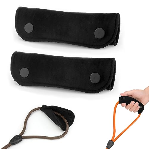 TONYFY 2PCS Grip Handle Sleeve - Weiche Hundeleine Wrap - Samt & Polyester Mesh Sorgen für bequemen Grip - Handle Sleeve Schutzpolster für Hundeleine/Tasche/Krücken/Gepäckstücke Griff (Schwarz) von TONYFY