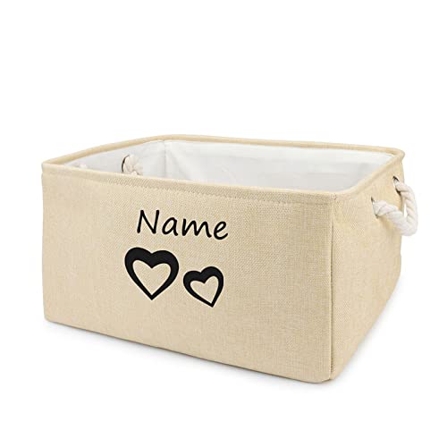 TONYFY Leinenstoff faltbar Aufbewahrungskorb mit personalisiertem Namen des Haustiers, für Hundespielzeug zum Hundespielzeug, Hundekleidung, Hunde Katzen zubehör und anderem Haustierbedarf (F Beige) TONYFY Leinenstoff faltbar Aufbewahrungskorb mit personalisiertem Namen des Haustiers, für Hundespielzeug zum Hundespielzeug, Hundekleidung, Hunde Katzen zubehör und anderem Haustierbedarf (F Beige) von TONYFY