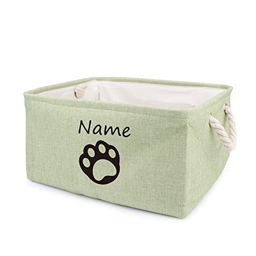 TONYFY Leinenstoff faltbar Aufbewahrungskorb mit personalisiertem Namen des Haustiers, für Hundespielzeug zum Hundespielzeug, Hundekleidung, Hunde Katzen zubehör und anderem Haustierbedarf (G Grün) TONYFY Leinenstoff faltbar Aufbewahrungskorb mit personalisiertem Namen des Haustiers, für Hundespielzeug zum Hundespielzeug, Hundekleidung, Hunde Katzen zubehör und anderem Haustierbedarf (G Grün) von TONYFY