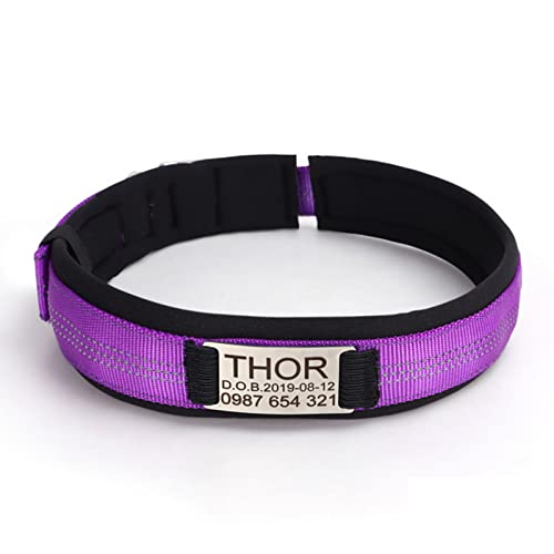 TONYFY Nylon Benutzerdefinierte Haustier Halsbänder Personalisierte Reflektierende Hundehalsbänder Kostenlose Gravierte ID Namensschild für Mittlere & Große Hunde Haustier Zubehör (Dunkelviolett-S) TONYFY Nylon Benutzerdefinierte Haustier Halsbänder Personalisierte Reflektierende Hundehalsbänder Kostenlose Gravierte ID Namensschild für Mittlere & Große Hunde Haustier Zubehör (Dunkelviolett-S) von TONYFY