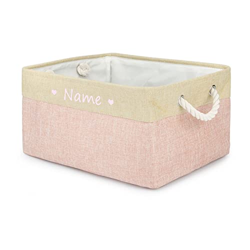 TONYFY Personalisierte Hundespielzeug-Aufbewahrungsbox, Zusammenklappbarer Aufbewahrungskorb mit individuellem Tiernamen, Zum Aufbewahren von Hunde Katzen zubehör, Haustierbedarf (Herz-Rosa) TONYFY Personalisierte Hundespielzeug-Aufbewahrungsbox, Zusammenklappbarer Aufbewahrungskorb mit individuellem Tiernamen, Zum Aufbewahren von Hunde Katzen zubehör, Haustierbedarf (Herz-Rosa) von TONYFY