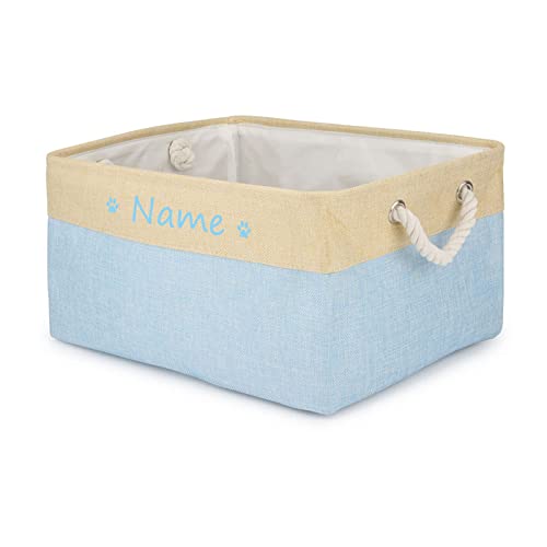 TONYFY Personalisierte Hundespielzeug-Aufbewahrungsbox, Zusammenklappbarer Aufbewahrungskorb mit individuellem Tiernamen, Zum Aufbewahren von Hunde Katzen zubehör, Haustierbedarf (Pfote-Hellblau) TONYFY Personalisierte Hundespielzeug-Aufbewahrungsbox, Zusammenklappbarer Aufbewahrungskorb mit individuellem Tiernamen, Zum Aufbewahren von Hunde Katzen zubehör, Haustierbedarf (Pfote-Hellblau) von TONYFY