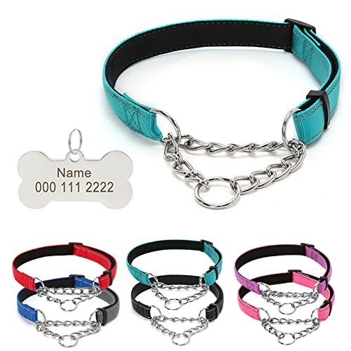 TONYFY Reflektierende Nylon-Hundehalsbänder mit Edelstahl-Kette, Personalisiertem Graviert Namen Tags, Verstellbares Halsbänder für Haustiere, für Welpen Kleine Mittlere Große Hunde (Hellgrün, S) TONYFY Reflektierende Nylon-Hundehalsbänder mit Edelstahl-Kette, Personalisiertem Graviert Namen Tags, Verstellbares Halsbänder für Haustiere, für Welpen Kleine Mittlere Große Hunde (Hellgrün, S) von TONYFY