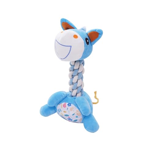 TONYFY Tough Rope Knot Plush Dog Toys with Squeaker Rope Tug - Durable Chew Toys for Tething Puppies and Small-Medium Dogs, Interactive Chewing Fun, Best Birthday Gift for Dogs (Blue Pony) von TONYFY