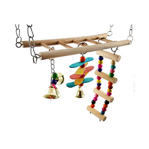 Hölzernes Vogel-Papageien-Schaukel-Leiter-Spielzeug, hängendes Vogel-Kauen-Kletter-Ständer-Spielzeug von TONZN