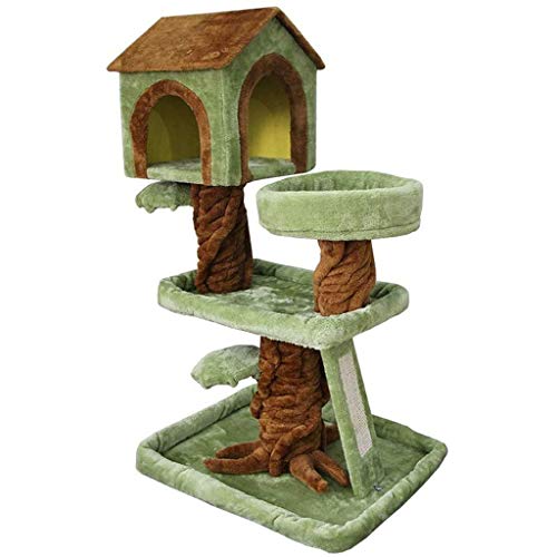Katzenkletterbaum, 3 Plattformen, Kratzbaum-Aktivitätszentrum – Spielhaus mit Kätzchenmöbeln, mit Sisal überzogenen Kratzbäumen und baumelnden Mäusespielzeugen, Katzenturm von TONZN