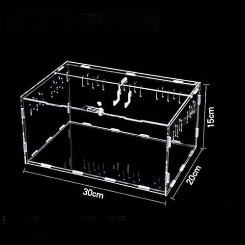 Schildkrötenbecken, transparentes Acryl-Box-Terrarium für Reptilien und Amphibien, Grillenschildkröte, Spinne, Schnecke, Glasunterschlupf, Terarium (Farbe: S-7 8 10) (302015) von TONZN
