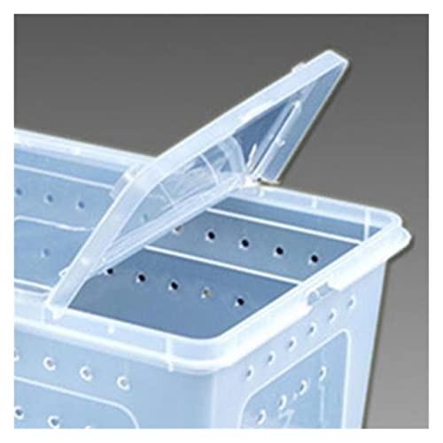 Schildkrötentank-Futterbox, Belüftungslöcher, Fütterungs-Inkubationsbehälter, geeignet für Eidechsen, Spinnen-Futterspender, atmungsaktive Futterboxen (Farbe: Schwarz L) (Weiß L) von TONZN
