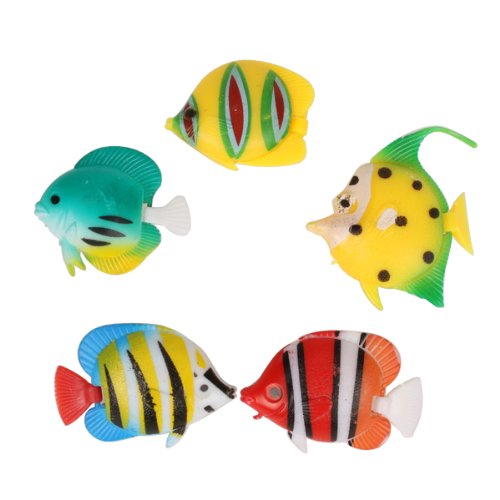 Aquarium Dekoration künstliche bunte Fische, 5 Stück von TOOGOO