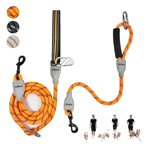 Händefreie Hundeleine, 7-in-1, multifunktionale reflektierende Hundeleine, zwei Hundeleine, kein Verheddern, Crossbody- oder Doppelhund-Multifunktionsleine für mittelgroße und große Hunde, abnehmbare Händefreie Hundeleine, 7-in-1, multifunktionale reflektierende Hundeleine, zwei Hundeleine, kein Verheddern, Crossbody- oder Doppelhund-Multifunktionsleine für mittelgroße und große Hunde, abnehmbare von TOONOVEL