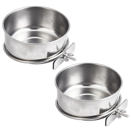 TOOPONE Papageien-Futterbecher für Vögel, Futterschale, Edelstahl, Wasserkäfig-Schalen mit Klemmhalter für Nymphensittiche, Sittiche, Papageien, Ara, Kleintiere, 2 Stück TOOPONE Papageien-Futterbecher für Vögel, Futterschale, Edelstahl, Wasserkäfig-Schalen mit Klemmhalter für Nymphensittiche, Sittiche, Papageien, Ara, Kleintiere, 2 Stück von TOOPONE
