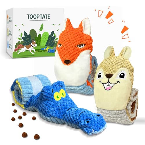 TOOPTATE Quietschendes Hundespielzeug für kleine Hunde – Futterschnüffelspielzeug für Welpen, zum Zahnen, um sie beschäftigt zu halten, knisterndes Kauspielzeug für Welpen, kleine und mittelgroße TOOPTATE Quietschendes Hundespielzeug für kleine Hunde – Futterschnüffelspielzeug für Welpen, zum Zahnen, um sie beschäftigt zu halten, knisterndes Kauspielzeug für Welpen, kleine und mittelgroße von TOOPTATE