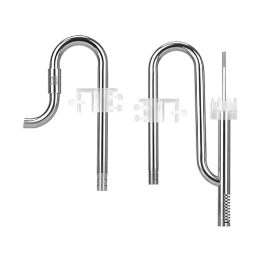 TOOSOAR Aquarium Wasseroberfläche Skimmer,Aquarium Filterrohr Edelstahl Zufluss Abfluss Rohre, für Aquarienpflanzen Tanks (16 mm) von TOOSOAR