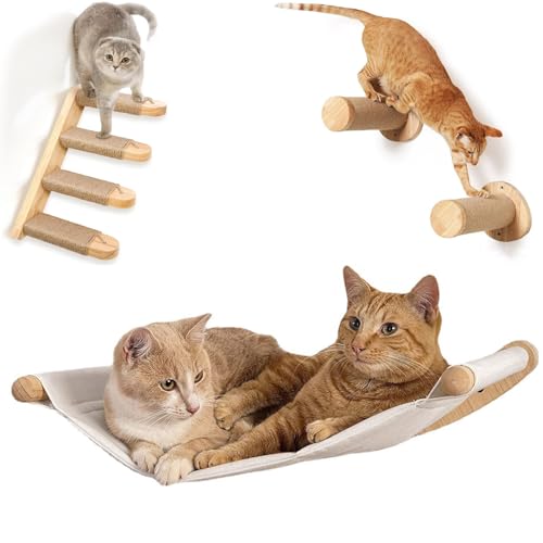 TOOSOAR Katzen Kletterwand Set,mit 2-er Treppen Katzenhängematte und Katzenleiter,Kängematten Katzen Wand bis zu 20kg,Katzen Wandelemente zum Schlafen und Ausruhen TOOSOAR Katzen Kletterwand Set,mit 2-er Treppen Katzenhängematte und Katzenleiter,Kängematten Katzen Wand bis zu 20kg,Katzen Wandelemente zum Schlafen und Ausruhen von TOOSOAR