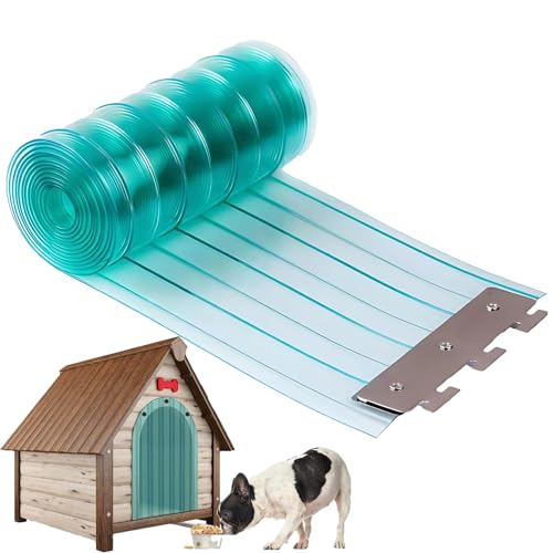 TOOSOAR Transparenter Plastikstreifen Vorhang,Streifen für Hundehütte 3.6m*20cm,Streifenvorhang PVC für DIY Hundehaustür, Transparenter Hundehütte Türvorhang Einfach zu Schneiden(Blue) von TOOSOAR