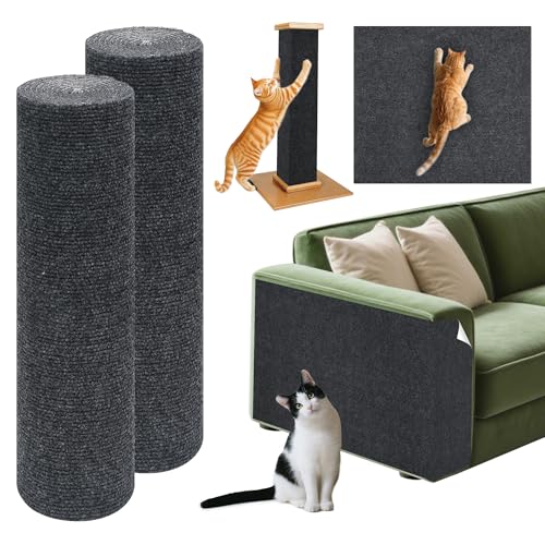 2 Stück Kratzmatte Katze Selbstklebend 40x200CM: TOOSOFt Kratzschutz Sofa Katze - DIY Trimmbar Kratzteppich Selbstklebend - Dunkelgrau Kratzbrett Wand für Katze Bäume Katzenturm Möbel und Couch Schutz 2 Stück Kratzmatte Katze Selbstklebend 40x200CM: TOOSOFt Kratzschutz Sofa Katze - DIY Trimmbar Kratzteppich Selbstklebend - Dunkelgrau Kratzbrett Wand für Katze Bäume Katzenturm Möbel und Couch Schutz von TOOSOFt