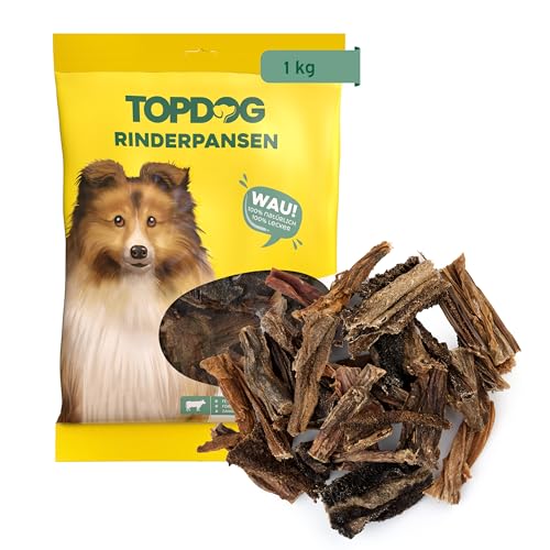 Topdog Rinderpansen für Hunde getrocknet 1 Kg - Büffelpansen - 100% natürlich ohne Zusatzstoffe - Kausnack für Hunde von TOP DOG Heimtiernahrungs GmbH