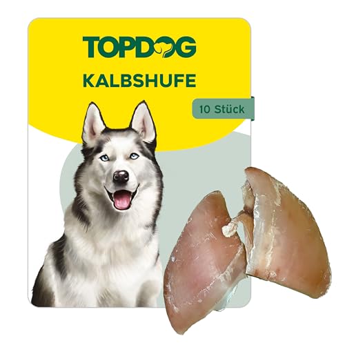 Topdog Kalbshufe für Hunde 10 Stück - Rinderhufe aus Deutschland - 100% natürlich ohne Zusatzstoffe - Schonend getrocknete Hufen als Kausnack für deinen Vierbeiner von TOP DOG Heimtiernahrungs GmbH