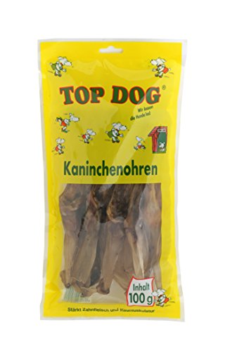 TOP Dog Kaninchenohren ohne Fell, getrocknet (100 g), Kauartikel, Natur-Kausnack, 100% Natürlich von TOP DOG Heimtiernahrungs GmbH