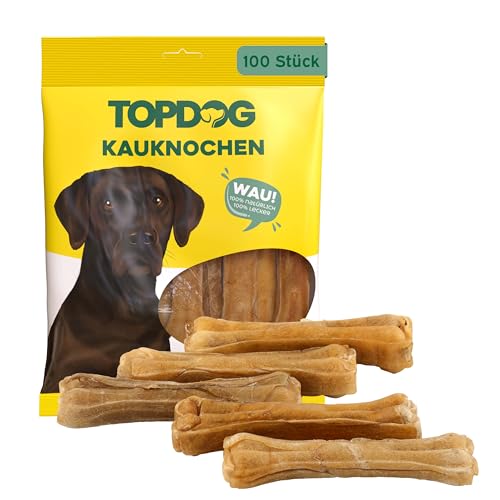 Top Dog Kauknochen, Kausnack für Hunde, 100% Rind, 12,5 cm (100 Stück) von TOP DOG Heimtiernahrungs GmbH