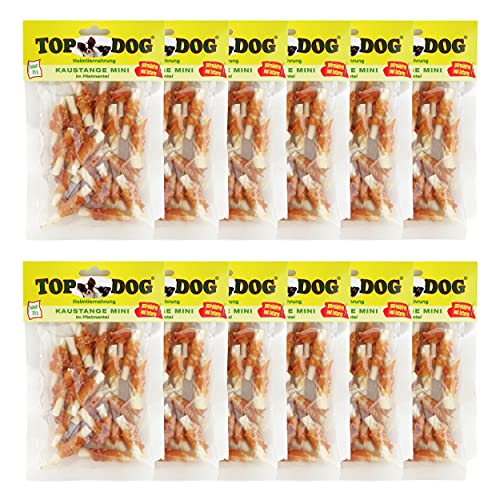 Top Dog Kaustange Mini im Hähnchenfiletmantel, 70g, zuckerfreier Kausnack für Hunde (12x 70g) von TOP DOG Heimtiernahrungs GmbH
