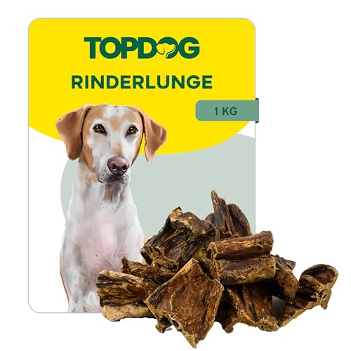 Topdog Rinderlunge für Hunde getrocknet 1 Kg - Lunge vom Rind als Kauartikel - 100% natürlich ohne Zusatzstoffe - Reines Naturprodukt, hergestellt in Schleswig-Holstein von TOP DOG Heimtiernahrungs GmbH