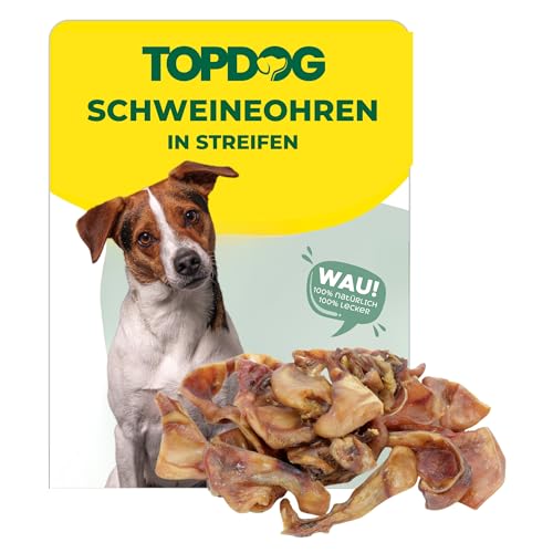 Top Dog Schweineohren in Streifen | aus Deutschland | Kausnack für Hunde (1 KG) von TOP DOG Heimtiernahrungs GmbH