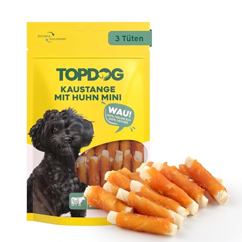 Topdog Kaustangen Hund klein im Hähnchenfiletmantel 3 x 70g - Mini Hunde Kaustangen mit Huhn - 100% natürlich - Für große und kleine Hunde - Idealer Hundesnack mit Geschmack und Pflege Topdog Kaustangen Hund klein im Hähnchenfiletmantel 3 x 70g - Mini Hunde Kaustangen mit Huhn - 100% natürlich - Für große und kleine Hunde - Idealer Hundesnack mit Geschmack und Pflege von TOP DOG Heimtiernahrungs GmbH