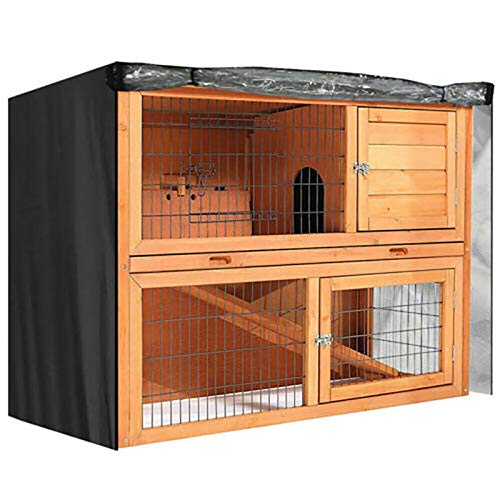 Kaninchenstall aus strapazierfähigem 210D-Oxford-Stoff, doppellagig, Thermo-Schutz für den Winter, Armeegrün, 122 x 50 x 105 cm von TOP-MAX