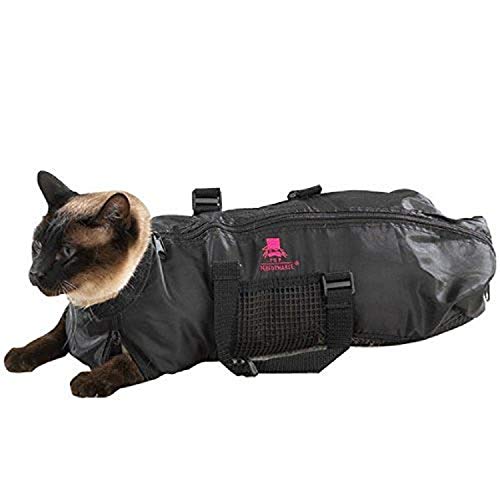 Top Performance Katzen-Pflegetasche, robuste und vielseitige Taschen, entworfen, um Katzen während der Fellpflege und/oder des Badens sicher zu halten, Größe M, Schwarz von TOP PERFORMANCE