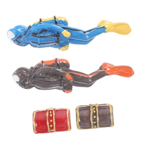 TOPBATHY 1 Satz Tauchermodell Fisch Bronze Uv Figur Dekorationen Für Aquarien Aquarium Bastelset Wohndekoration Aquariendekoration Landschaftshandwerk Harz Rot 4 Stück von TOPBATHY
