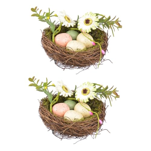 TOPBATHY 2 Sätze Künstliche Vogelnester aus Natürlichem Rattan Handgefertigte Osterdekoration mit Realistischen Vogeleiern Rustikaler Stil für Tisch Regal und Heimdekoration TOPBATHY 2 Sätze Künstliche Vogelnester aus Natürlichem Rattan Handgefertigte Osterdekoration mit Realistischen Vogeleiern Rustikaler Stil für Tisch Regal und Heimdekoration von TOPBATHY