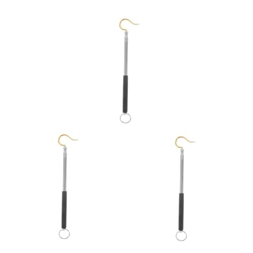 TOPBATHY 3st Vogelkäfig-hängestange Vogelkäfig Hängend Teleskopstange Vogelkäfig Halterung Verstellbare Stange Teleskop-verlängerungsstange Teleskopstab Black Rostfreier Stahl von TOPBATHY