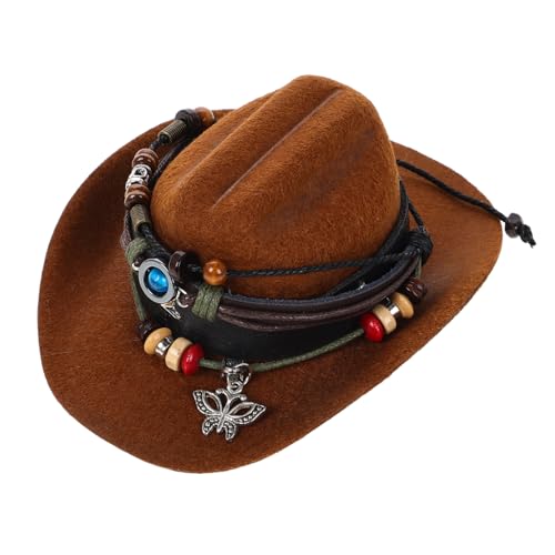 TOPBATHY Cowboy- Auto Innenraum zubehör Auto Innenraum Accessoire Cowboy-Kostüm für Katzen Westliches Autozubehör Cowboyhut mit Katze Hund Cowboyhut Hundepartyhut Cowboyhüte Polyester von TOPBATHY