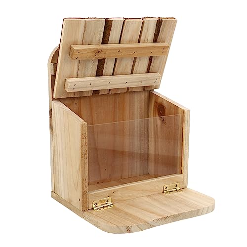 TOPBATHY Eichhörnchen-Feeder Fütterung Nuss Hinterhof Füttern Futterspender Klein Eichhörnchen-picknicktisch-Feeder Erdnüsse Eichhörnchen-picknicktisch Aus Holz Eichellader Aus Holz Glas von TOPBATHY