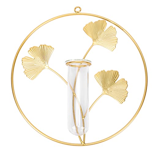 TOPBATHY Wandluftpflanze Vase Ornamente: Metall Ginkgo Wandkunst Hydroponische Vase Biloba Blatt Skulptur für Wohnzimmer Coffee Shop Wanddekorationen 26. 5X25cm TOPBATHY Wandluftpflanze Vase Ornamente: Metall Ginkgo Wandkunst Hydroponische Vase Biloba Blatt Skulptur für Wohnzimmer Coffee Shop Wanddekorationen 26. 5X25cm von TOPBATHY