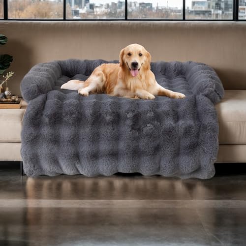 Topchances Flauschige Plüsch-Haustier-Couchbezüge für Sofa, Hundesofa, Bett-Matte, waschbarer Plüsch-Couchbezug für Hund, Möbelschutz, Haustier-Sofa-Matte, flauschiges Hunde-Couch-Bett mit Topchances Flauschige Plüsch-Haustier-Couchbezüge für Sofa, Hundesofa, Bett-Matte, waschbarer Plüsch-Couchbezug für Hund, Möbelschutz, Haustier-Sofa-Matte, flauschiges Hunde-Couch-Bett mit von TOPCHANCES