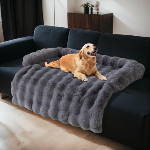 Topchances Hundesofa, Hundesofa, Bettmatte, Kaninchenfell, Plüsch-Möbelschutz, Haustier-Sofa-Matte für Hunde und Katzen, Dunkelgrau, 90 x 90 x 13 cm Topchances Hundesofa, Hundesofa, Bettmatte, Kaninchenfell, Plüsch-Möbelschutz, Haustier-Sofa-Matte für Hunde und Katzen, Dunkelgrau, 90 x 90 x 13 cm von TOPCHANCES