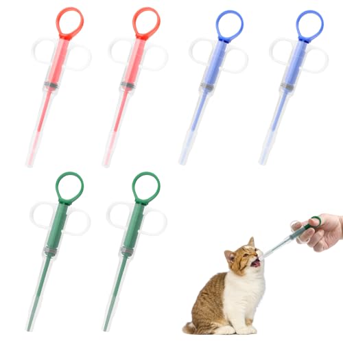 TOPCZY 6 Stücke Tablettengeber für Katzen, Medikamenten Feeder Pet Pusher, Katzen Tabletten Verabreichen, Schluckhilfe Tabletten, Pill Assist Katze für Katzen kleine Hunde von TOPCZY