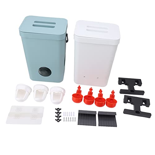 Automatische Hühnerfutter- und Wasserer -Set, Automatischer Hühnerfuttermittel -Wasserspender Automatische Geflügelzuchtwässerung Fütterungsbehälter Set für Geflügelente von TOPINCN