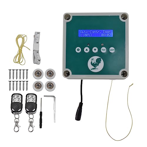 Automatischer Hühnerkoop Türcontroller, Leichte Erfassungsbedienungssteuerung Timer Geflügel Haustürtürantriebsmotor Kit, IP44 mit Timing und Manuellen Modi von TOPINCN